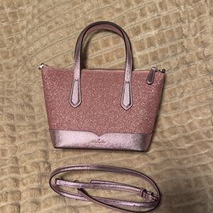 Kate Spade Elegant Pink Glitter Tote Bag